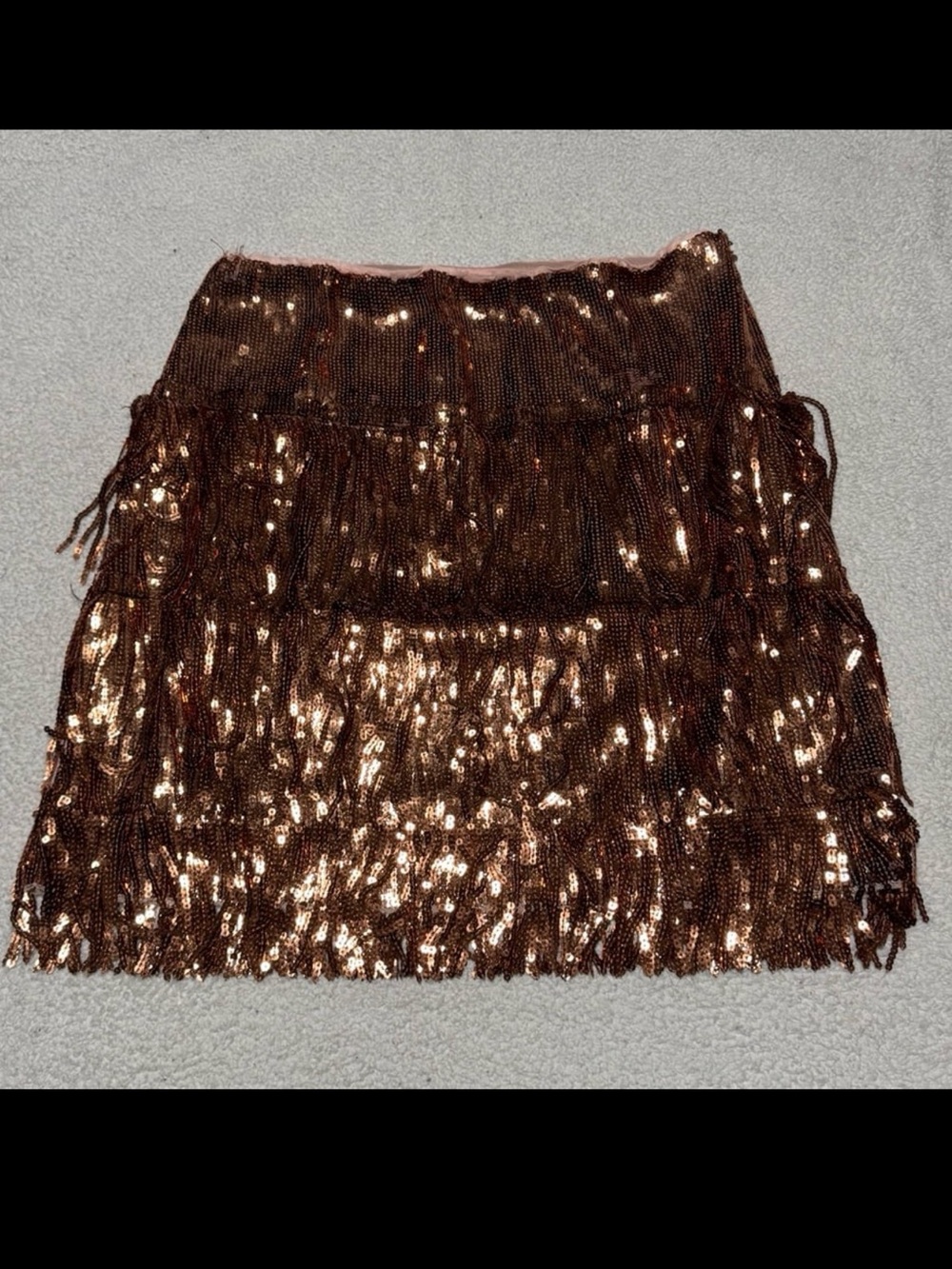 Maeve by Anthropologie Metallic Sequin Tassel Party Skirt